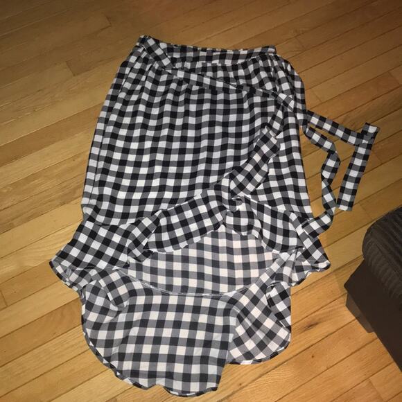 Fourteenth Place high low gingham plaid Skirt S - Picture 2 of 7